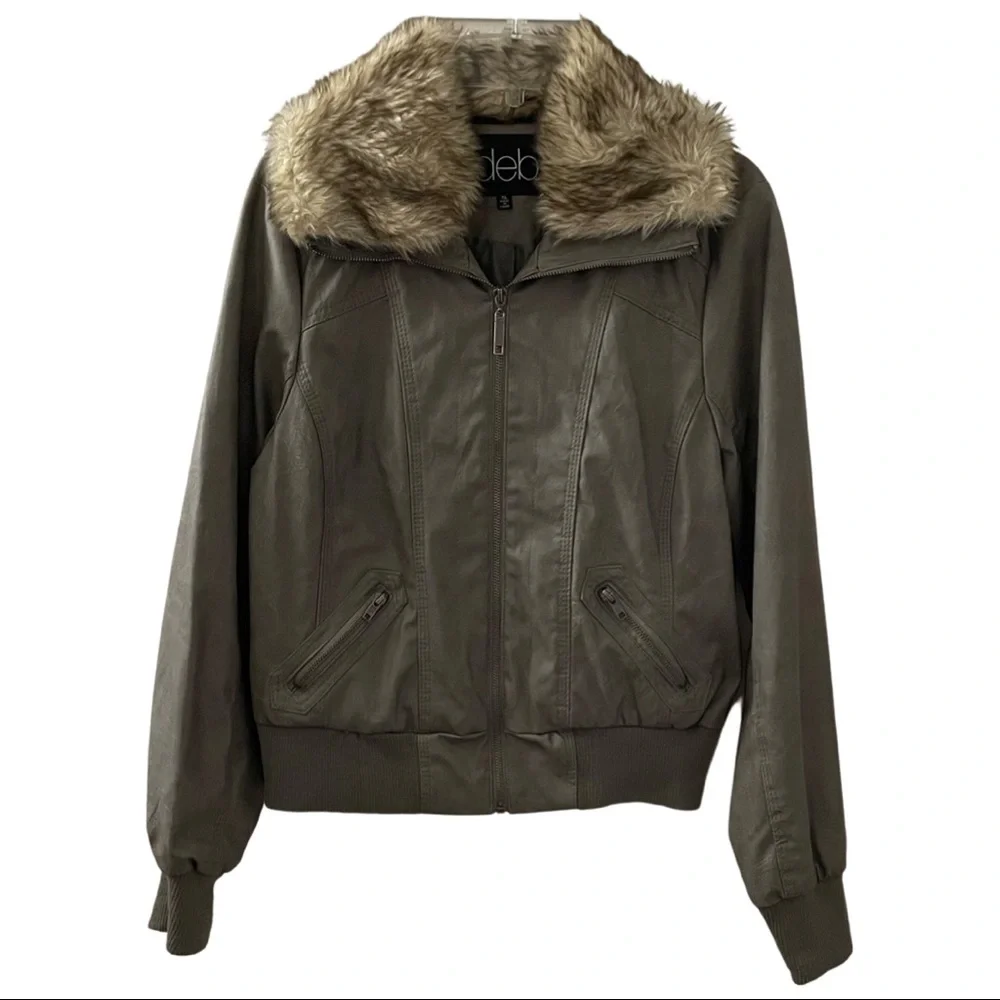 Deb Bomber Jacket with Faux Fur Collar - Picture 1 of 9